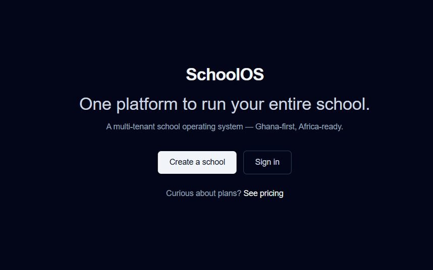 SchoolOS school management dashboard