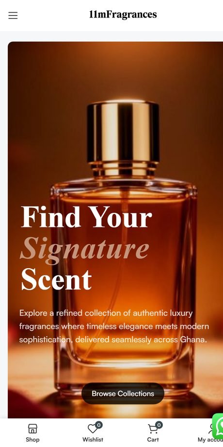 11mFragrances — luxury boutique on mobile